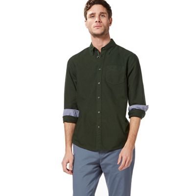Big and tall dark green oxford tailored fit shirt